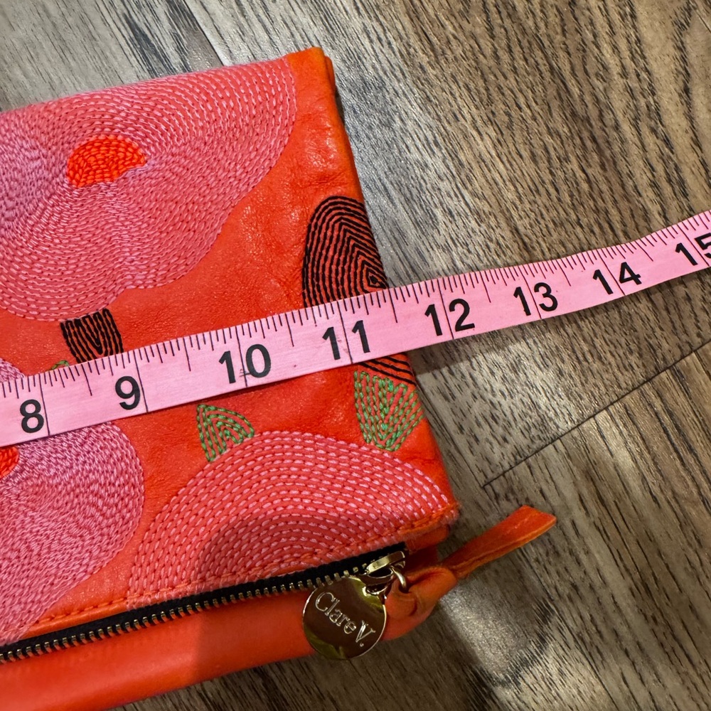Clare V Floral Orange and Pink Clutch - Picture 7 of 9